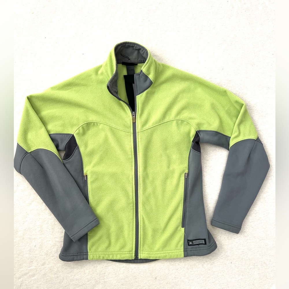 REI Lime and Grey Fleece Jacket